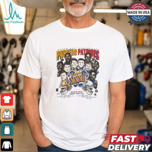 1997 Vts Packers Patriot NFL Cartoon Tshirt