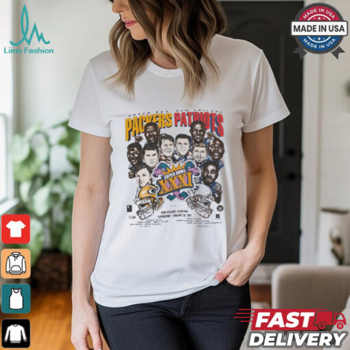 1997 Vts Packers Patriot NFL Cartoon Tshirt