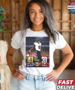 2024 Poster Baltimore Ravens 41 – 31 Tampa Bay Buccaneers The Ravens Get The W On The Road And Their 5th Straight Win t shirt