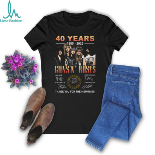40 Years 1985 2025 Guns N’ Roses Thank You For The Memories T Shirt