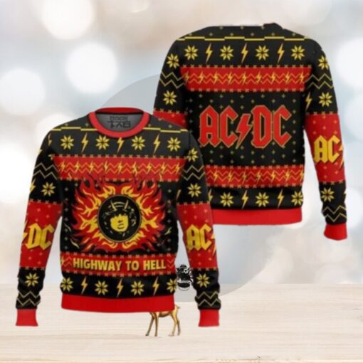 ACDC Highway To Hell Christmas Sweater Chirstmas Gifts 2024 Xmas For Family And Friends Ugly Sweater