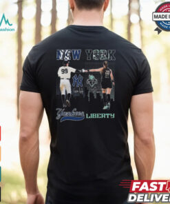 Aaron Judge New York Yankees X Sabrina Ionescu New York Liberty Signatures 2024 T Shirt Black