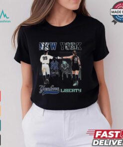 Aaron Judge New York Yankees X Sabrina Ionescu New York Liberty Signatures 2024 T Shirt Black