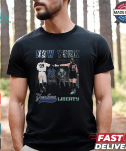 Aaron Judge New York Yankees X Sabrina Ionescu New York Liberty Signatures 2024 T Shirt Black