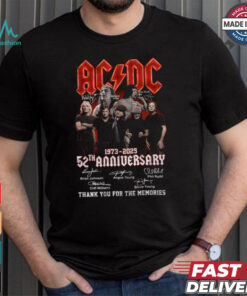 Acdc 52 Years Anniversary 1973 2025 Thank You For The Memories Gift For Fan T Shirt