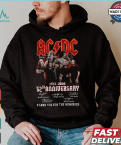 Acdc 52 Years Anniversary 1973 2025 Thank You For The Memories Gift For Fan T Shirt