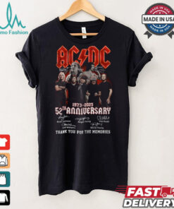 Acdc 52 Years Anniversary 1973 2025 Thank You For The Memories Gift For Fan T Shirt