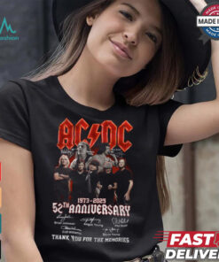 Acdc 52 Years Anniversary 1973 2025 Thank You For The Memories Gift For Fan T Shirt