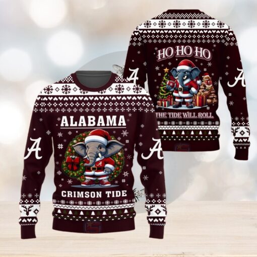 Alabama Crimson Tide The Tide Will Roll Christmas Sweater1