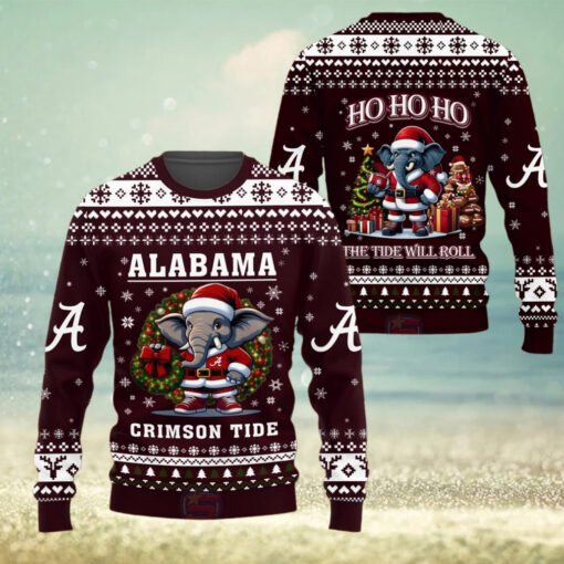 Alabama Crimson Tide The Tide Will Roll Christmas Sweater1