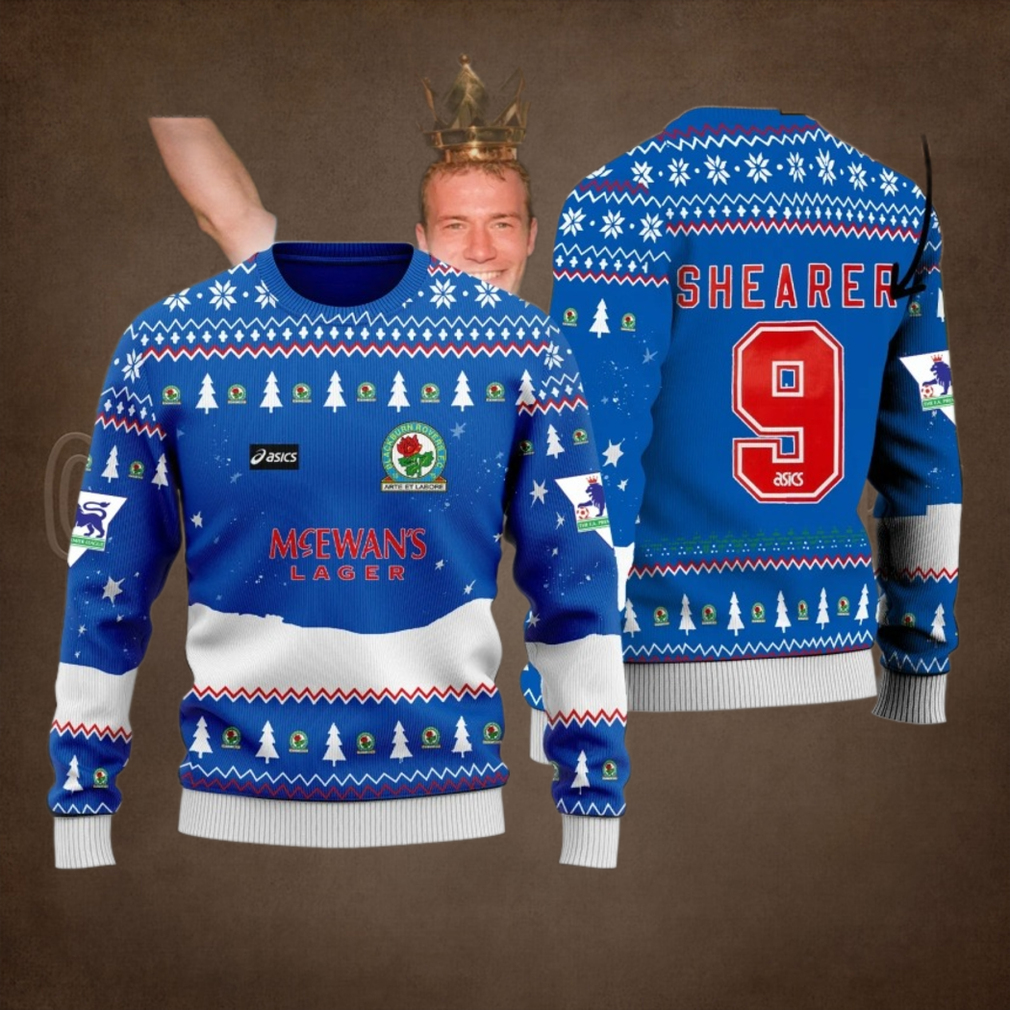 Alan Shearer Blackburn Rovers 94 95 Ugly Christmas Jumper Alan Shearer Blackburn Rovers 94 95 Ugly Christmas Jumper