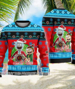 Alice In Chains With Rick And Morty Happy Xmas 2024 Ugly Christmas Sweater