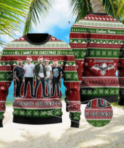 All I Want For Christmas Is Avenged Sevenfold Custom Name 2024 Ugly Christmas Sweater