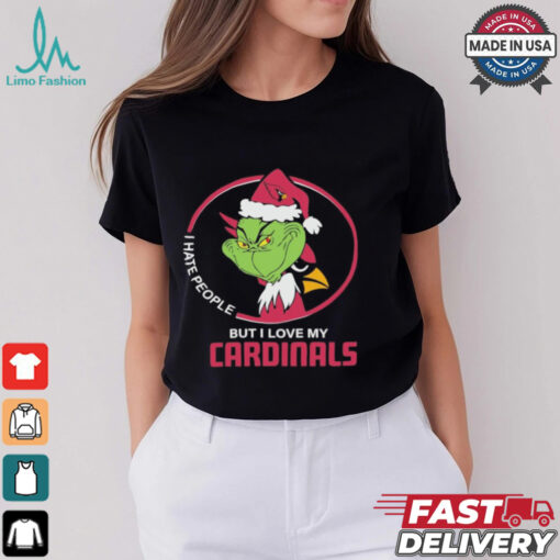 Arizona Cardinals Christmas Grinch I Hate People But I Love My Cardinals 2024 Shirt