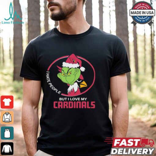 Arizona Cardinals Christmas Grinch I Hate People But I Love My Cardinals 2024 Shirt