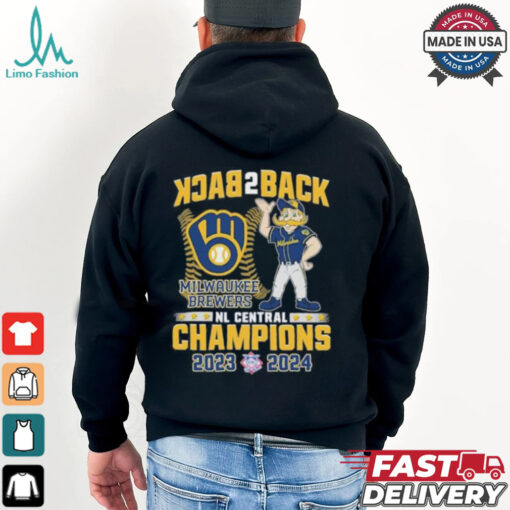 Back 2 Back Milwaukee Brewers Mascot NL Central Champions 2023 2024 Shirt