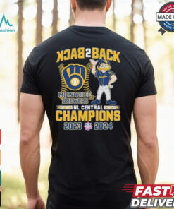 Back 2 Back Milwaukee Brewers Mascot NL Central Champions 2023 2024 Shirt