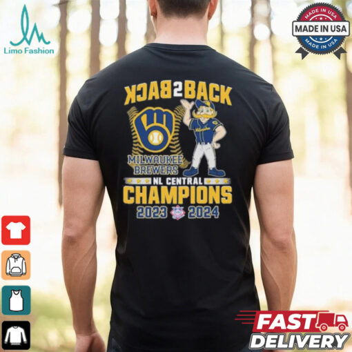 Back 2 Back Milwaukee Brewers Mascot NL Central Champions 2023 2024 Shirt