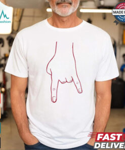 Bacon White and Red Horn Hands Down T Shirt