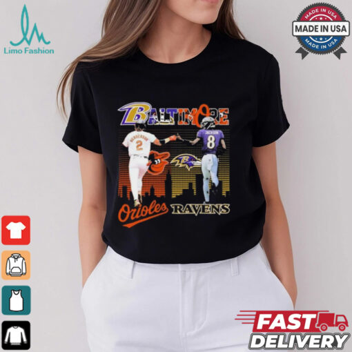 Baltimore Orioles Gunnar Henderson X Baltimore Ravens Lamar Jackson Shirt