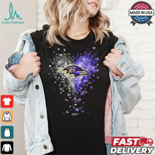 Baltimore Ravens Crystal Heart Shirt