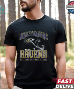 Baltimore Ravens Helmet Garment Dyed Heavyweight T Shirt