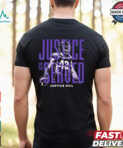 Baltimore Ravens Justice Hill is served shirt