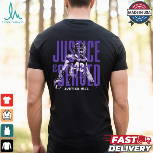 Baltimore Ravens Justice Hill is served shirt