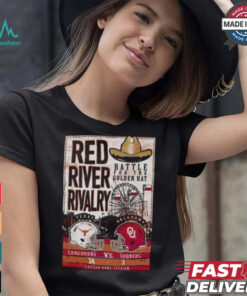 Battle For The Golden Hat Texas Longhorns Vs Oklahoma Sooners 2024 Red River Rivalry Score T Shirt