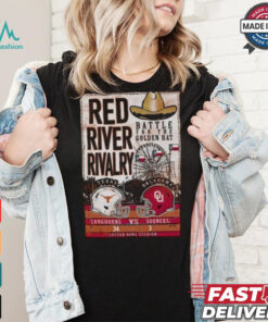 Battle For The Golden Hat Texas Longhorns Vs Oklahoma Sooners 2024 Red River Rivalry Score T Shirt
