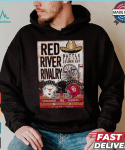 Battle For The Golden Hat Texas Longhorns Vs Oklahoma Sooners 2024 Red River Rivalry Score T Shirt