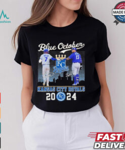 Blue October 7 Witt Jr And 13 Perez Kansas City Royals 2024 City Shirt