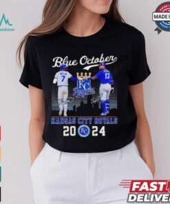 Blue October Kansas City Royals Bobby Witt Jr. and Salvador Perez signature 2024 shirt