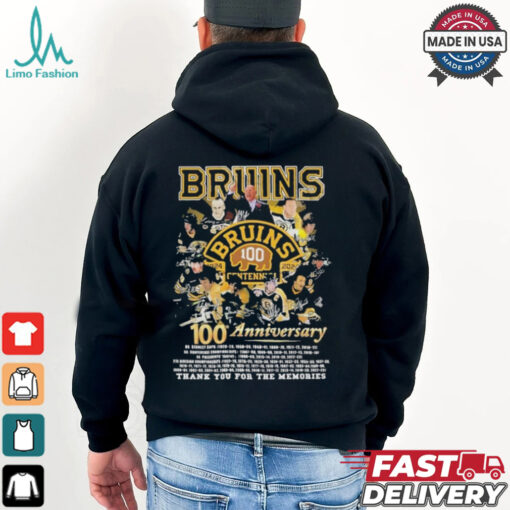 Boston Bruins 100th Anniversary 1924 2024 Thank You For The Memories Shirt