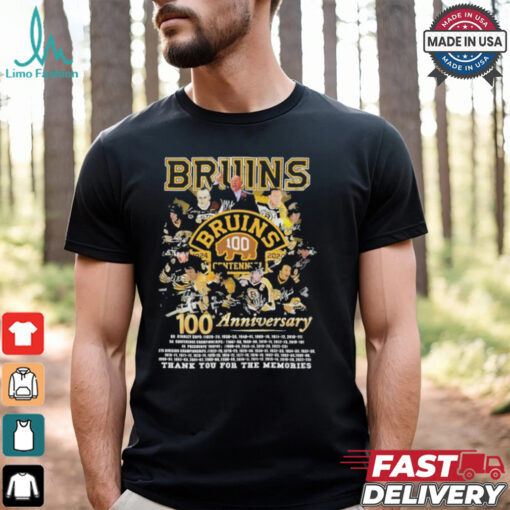 Boston Bruins 100th Anniversary 1924 2024 Thank You For The Memories Shirt