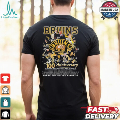 Boston Bruins 100th Anniversary 1924 2024 Thank You For The Memories Shirt