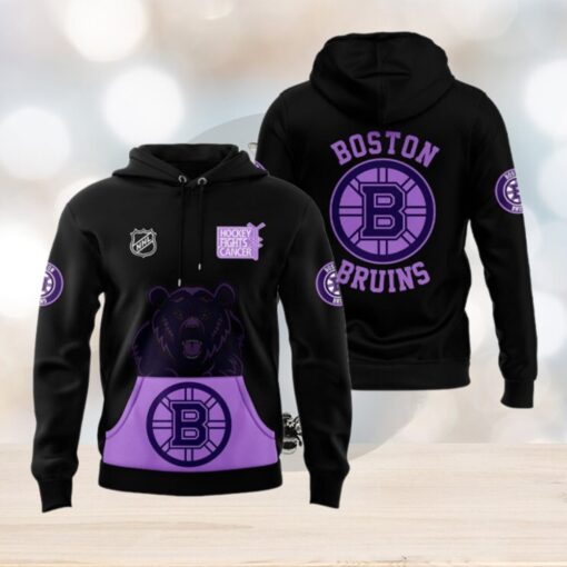 Boston Bruins x Hockey Fights Cancer 2024 Hoodie1
