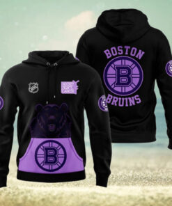 Boston Bruins x Hockey Fights Cancer 2024 Hoodie1