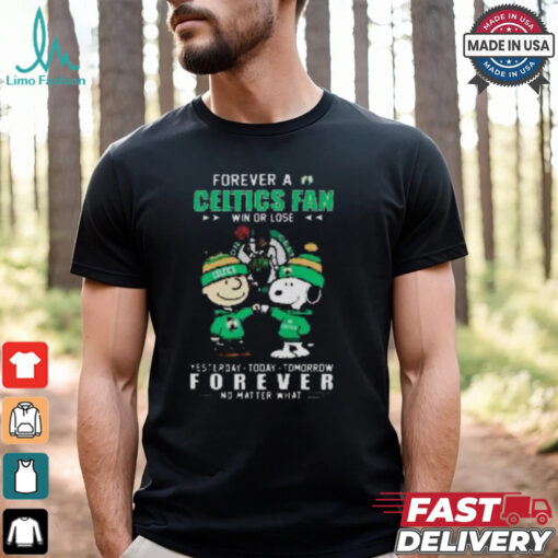 Boston Celtics Snoopy and Charlie Brown forever not just when we win T shirt