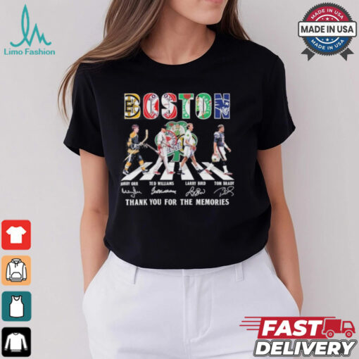 Boston Sports Teams Players Abbey Road Thank You For The Memories Signatures Shirt