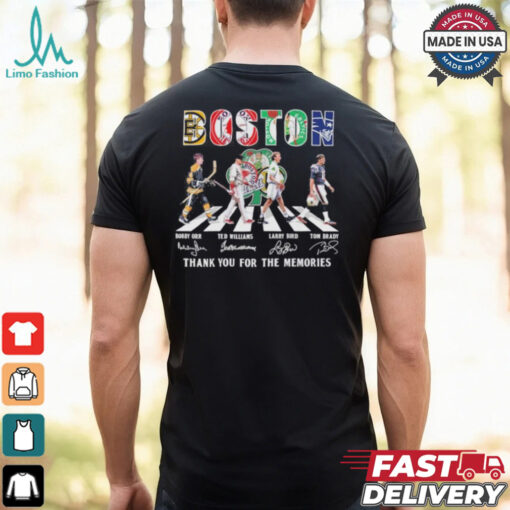 Boston Sports Teams Players Abbey Road Thank You For The Memories Signatures Shirt