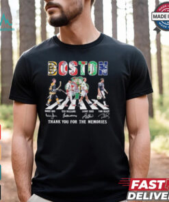 Boston Sports Teams Players Abbey Road Thank You For The Memories Signatures Shirt