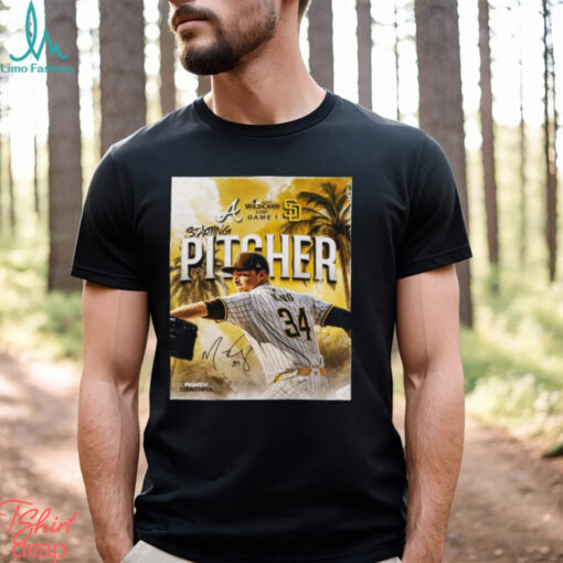 Braves at Padres MLB Wild Card Starting Pitcher Signature The FIght For The Faithful Poster t shirt