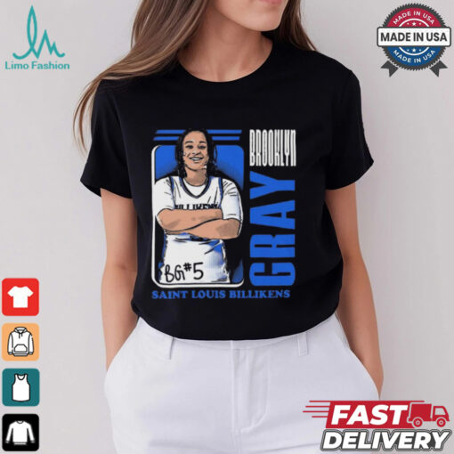 Brooklyn Gray #5 Saint Louis Billikens Cartoon t shirt