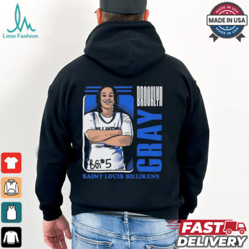 Brooklyn Gray #5 Saint Louis Billikens Cartoon t shirt