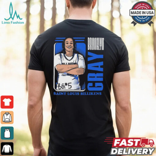 Brooklyn Gray #5 Saint Louis Billikens Cartoon t shirt