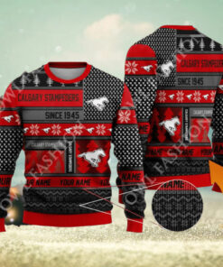 Calgary Stampeders since 1945 Custom name Red CFL Ugly Sweater