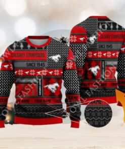 Calgary Stampeders since 1945 Custom name Red CFL Ugly Sweater