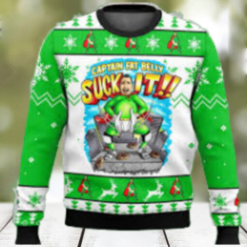 Captain Fat Belly Suck It Ugly Christmas Sweater