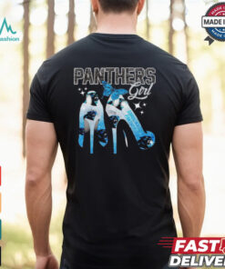 Carolina Panthers girl diamond shoe heel shirt